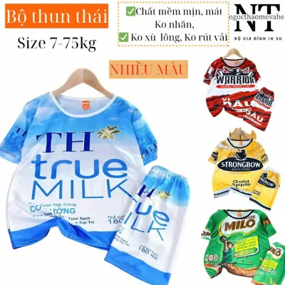 Đồ bộ thun mẫu sữa TH true milk, sữa Milo, youmost thun mềm,mịn,mát,k0 nhăn,k xù lông,k bay màu
