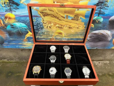 Hộp đựng đồng hồ, trang sức 12 ngăn Gỗ HƯƠNG ĐÁ cao cấp ( watch box)