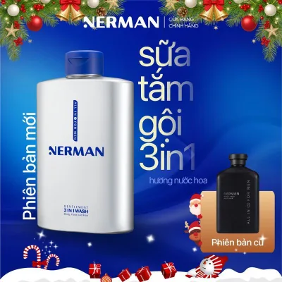 Sữa tắm gội nam Gentleman 3 in 1 Nerman 350ml - Hương nước hoa hấp dẫn cho phái mạnh