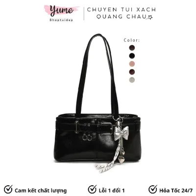 Túi Xách Nữ Da Khóa Kéo Thời Trang Phong Cách Hàn Quốc Kèm Charm Siêu Xinh Yu55