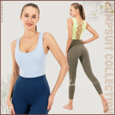 Jumpsuit yoga J13 hàng Quảng Châu cao cấp, bộ jump tập yoga gym vải co giãn 4 chiều thắm hút mồ hôi