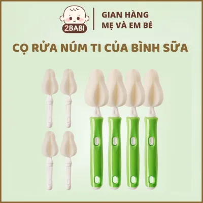 Cọ Rửa Núm Ti Bình Sữa Mút Xốp Và Đầu Thay Thế Cọ Núm Ti Siêu Tạo Bọt Love Cosy