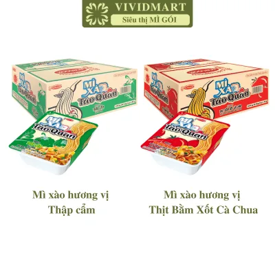 [THÙNG 18 KHAY] - ACECOOK - Mì xào TÁO QUÂN 2 vị: Táo Quân thịt bằm xốt cà chua và Táo Quân thập cẩm (85g/ khay) (Mì Táo Quân đỏ và Mì Táo Quân xanh) (Táo quân thịt bằm sốt cà chua/Táo quân sốt cà chua)