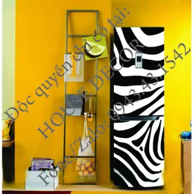 Decal tủ lạnh - Ngựa vằn - Decal dán tủ lạnh máy giặt kệ tường tủ quần áo, decal dán, giấy dán, trang trí nội thất, giấy dán nội thất, trang trí nhà cửa