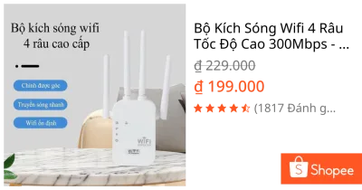 Bộ Kích Sóng Wifi 4 Râu Tốc Độ Cao 300Mbps - Bộ Kích Sóng Wifi Xuyên Tường Cải Thiện Tốc Độ Mạng HOT