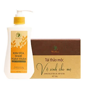 Combo kem sữa nghệ toàn thân và thảo mộc vệ sinh cho mẹ Wonmom