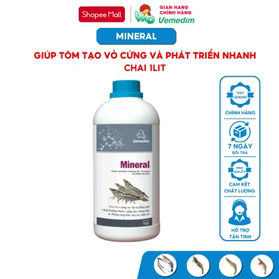 Vemedim Mineral tôm, bổ sung canxi, phospho, khoáng đa-vi lượng cho tôm, chai 1lit