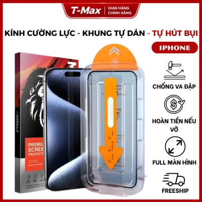 Kính cường lực chống nhìn trộm iphone có khung tự dán, tự rút bụi full màn hình cho 16 15 14 13 12 11 X Xs Promax Plus