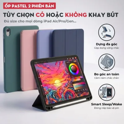 Ốp iPad Silicone 5 Màu (2 Phiên Bản) Đủ Model - Case iPad Gen 10 9 8 7 6 5, Bao Da Mini/Air 1 2 3 4 5, Pro 11 inch