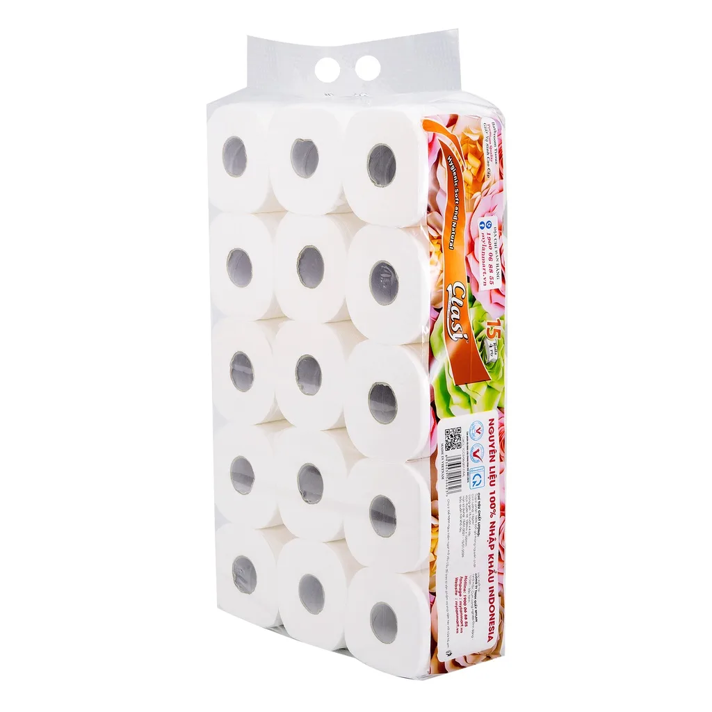 LỐC 15 Cuộn Giấy Vệ Sinh Cao Cấp MyLan Clasi Hoa Hồng 4 Lớp