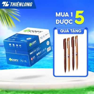 Combo 5 ream Giấy in A4 photo Thiên Long IK Copy 70 gsm đều màu, độ dày cao, giấy cứng chất lượng tốt (2500 tờ/ thùng)