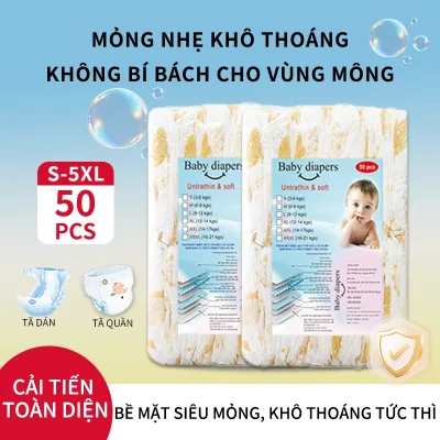 tã quần/tã dán combo50 tã quần cho bé Bỉm tã!Tã A Phiên bản nâng cấp với gói đẹp Kích thước đầy đủ S/M/L/XL/2XL/3XL/4XL/