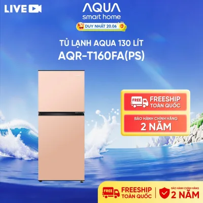 Tủ lạnh AQUA 2 cánh 130 lít ngăn đá trên AQR-T160FA(PS) - Màu hồng - Freeship toàn quốc -Bảo hành tận nhà