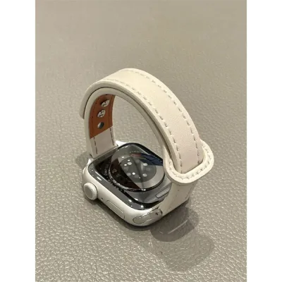 Dây đeo đồng hồ nữ bằng da Silm cho Apple Watch series S11 S10 46mm 45MM 41MM 42mm 41mm 40MM 44MM 38mm Dây đeo vòng tay mỏng cho iwatch Series 10 9 8 7 6 4 5 40mm 41mm