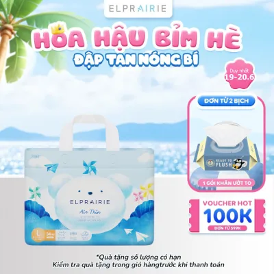 Tã/Bỉm Quần ELPRAIRIE Air Thin Nội Địa Hàn Siêu Mỏng Siêu Thấm Hút, Mềm Mại Chống Hăm M-L-XL-XXL Cho Bé Từ 6-15Kg