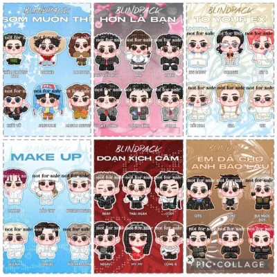 Blindpack túi mù mô hình 2D nhựa standee trang trí ATSH Anh trai say hi mùa 2 bài hát