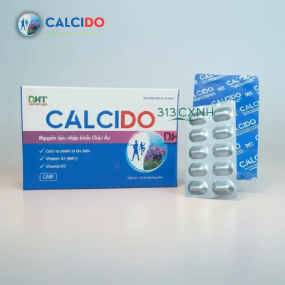 Calcido Supplements Calcium, Vitamin D3 & K2 (Mk7). Prevents Osteoporosis (30V Blister Pack)