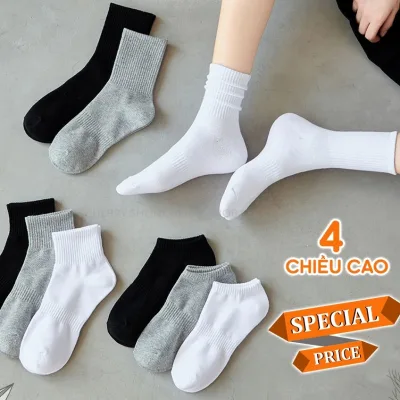 Tất vớ nam nữ chất liệu vải Hàn co giãn bốn chiều, kiểu dáng trơn phong cách hiện đại