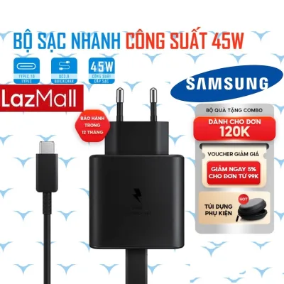 SALE Chính Hãng NEW 100% Bộ Sạc Nhanh Samsung 45W cho dòng Note 20, S20,S21,S22, Máy Tính Bảng Sạc Nhanh 45W Type C Bộ Sạc Nhanh SamSung 45W Củ Sạc Cáp Dây Sạc Nhanh Type-C