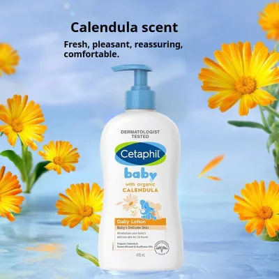 Sữa Dưỡng Ẩm Dịu Lành Cetaphil Baby Daily Lotion with Organic Calendula 400ml Dịu Nhẹ Không Cay Mắt