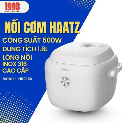 Nồi Cơm Haatz HRC160 1.6L Khay Tách Đường Thông Minh, Bảng Điều Khiển OLED 10 Chế Độ Nấu - Gia Dụng Nhà Bếp 1993's