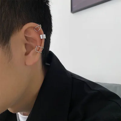 Kẹp tai bằng thép không gỉ dành cho nam và nữ Bông tai giả không đau, Vòng bít tai, Trang sức Punk cổ điển
