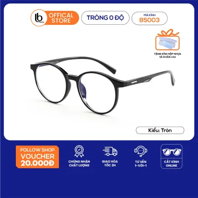Kính gọng tròn LB Eyewear 85003 gọng kính cận nữ nam thời trang, chống tia UV chất liệu nhựa dẻo nhẹ