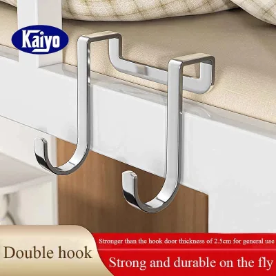 Kaiyo Móc inox Đôi Gài Sau Cửa Tủ Bếp Chất Liệu Inox Không Gỉ Set Treo Đồ Vật tiện Dụng, Nhỏ Gọn Tiết Kiệm Diện Tích