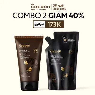 Combo Tẩy da chết mặt cà phê 150ml & Túi Refill Tẩy da chết cơ thể cà phê Đắk Lắk Cocoon 200ml