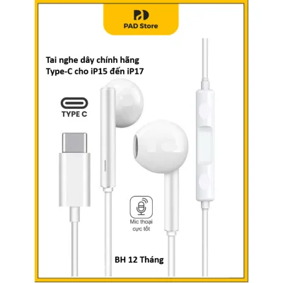 Tai Nghe Dây Type-C Cho lP15 đến lP17 - BH 12 Tháng