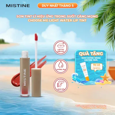 Matte Lipstick, Long-Lasting, Transparent Glossy Layer That Naturally Plumps Lips Mistine Choose Me Light Water Lip Tint 1.6g