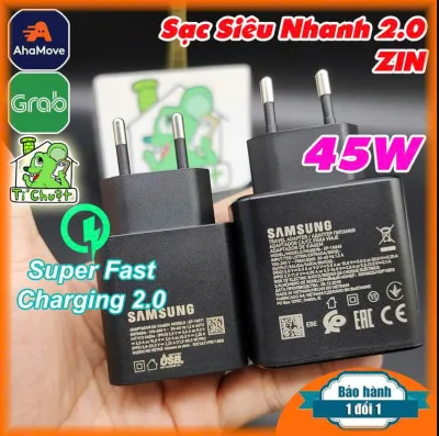 Samsung Type-C 45W Fast Charger, Samsung 45W Pd Charging Adapter, 5A 2-Head Type-C Cable, Super Fast Charging, Stable Battery, No Overheating, Used for Samsung Note 10 Note 20 A71, A70, S20, S21, S22, S23