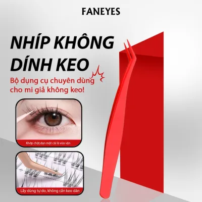 Nhíp kẹp mi giả nhíp kẹp mi không keo độ chính xác cao chống dính vật liệu thép không gỉ kẹp chính xác cảm giác cầm chuyên nghiệp loại bỏ nỗi lo keo dính phúc âm cho người mới bắt đầu và người lười