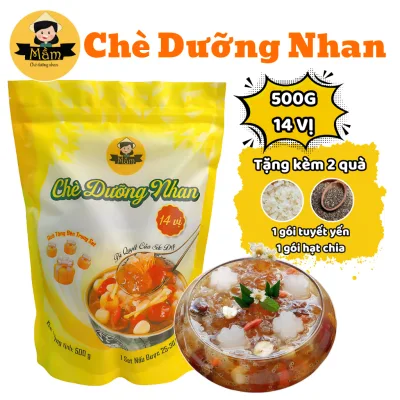 Chè Dưỡng Nhan 14 Vị Nhiều Nguyên Liệu Cô Mầm Foods - Tặng Kèm ( 1 Túi Tuyết Yến Và 1 Túi Hạt Chia )