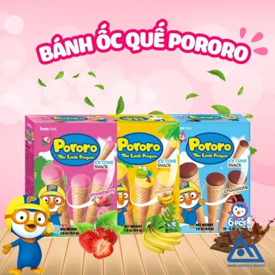 Bánh ốc quế Pororo hàn quốc hộp 54gr