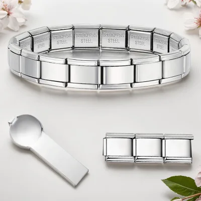 Thiết Kế Thép Không Gỉ Quyến Rũ Lắc Tay Ý Liên Kết Chiều Rộng 9 Mm Nữ Nam Thời Trang Giải Trí Màu Bạc Vòng Tay Trang Sức