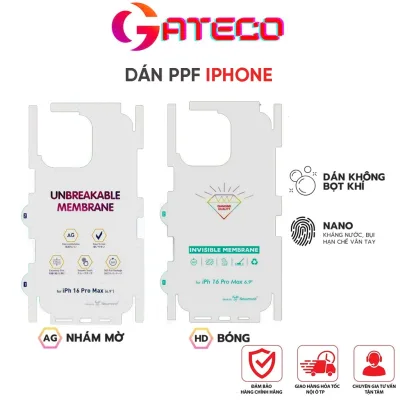 Miếng Dán PPF Mặt Lưng iPhone Trong Suốt/Chống Vân Tay – Tự Dán Dễ Dàng – Chống Trầy, Tự Phục Hồi