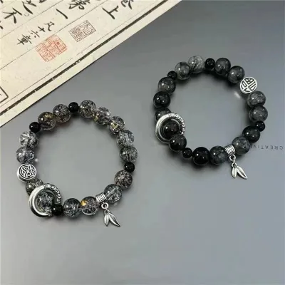 🌈Patrackiy✨Phong Cách Quốc Gia Men Đá Hạt Vòng Tay Cho Nam Vòng Tròn Mặt Dây Chuyền Cặp Đôi Vòng Tay Unisex Trang Sức