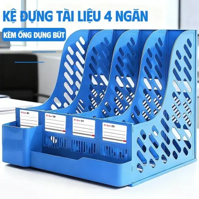 Kệ Đựng Tài Liệu Văn Phòng 3/4 Ngăn – Khay Đựng Hồ Sơ, Sách Vở, Dụng Cụ Học Tập Đa Năng Cứng Cáp