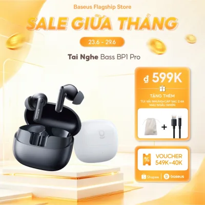 Tai nghe không dây Baseus BP1 Pro ANC -50dB Giảm tiếng ồn Hi-Res Bluetooth 6.0 IPX55 Chống nước 55Hr