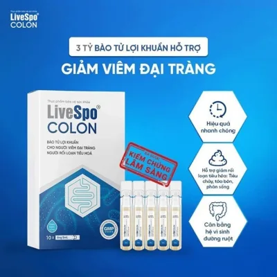 Men vi sinh chứa Bào tử lợi khuẩn dùg cho Viêm Đại Tràng, Tiêu chảy, Táo bón - LiveSpo Colon(10 ống)
