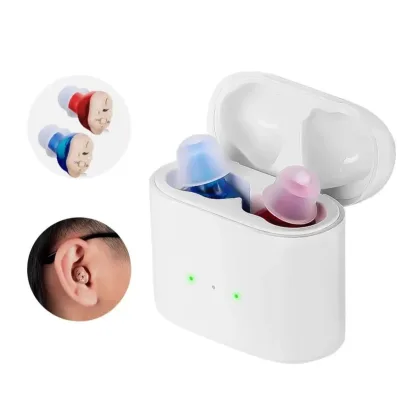 Máy trợ thính có thể sạc lại Bộ khuếch đại âm thanh không dây ITE Mini Vô hình Người cao tuổi Máy trợ thính Tai nghe điếc Thiết bị nghe