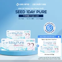 MUA 5 CẶP TẶNG 1 CẶP - Kính Áp Tròng LENS OPTIC Không Màu SEED Pure 1 Ngày Chuẩn Y Tế Chống Tia UV Có Độ Cận