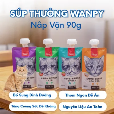 Súp thưởng wanpy nắp vặn 90g cho chó mèo, pate nắp vặn cho thú cưng cực tiện lợi, bổ sung dinh dưỡng