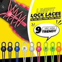 Dây giày thông minh phản quang 3 vạch LiveFit Lock Laces không cần buột I vừa với mọi loại giày I Chất liệu dây Nylon bền chắc với thời gian