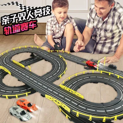 Đồ chơi đường đua xe mô hình điều khiển từ xa 2 chế độ: bằng tay/bằng điện dành cho trẻ em