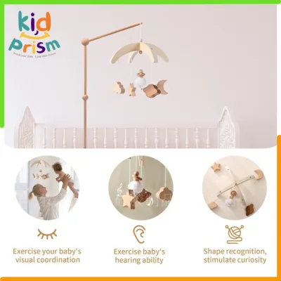 Playard rack mounted toys shelf, safe wooden rack for all types of crib rack (Newborn Crib supplies)