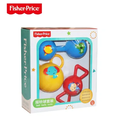 FisherPrice F0912 Bộ đồ chơi Rattle Ball Baby Baby Hand Grab Ball Pinch Call Hộp quà đồ chơi cho bé