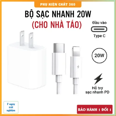 Bộ sạc nhanh 20W PD (củ sạc và cáp sạc nhanh) cho 5-14PRM. Sạc 60p lên 80% Pin - Cốc sạc Type C, Dây sạc 20W