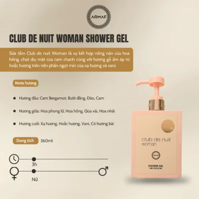Sữa Tắm Hương Nước Hoa Armaf Club De Nuit Woman - Intense Man Shower Gel 360ML